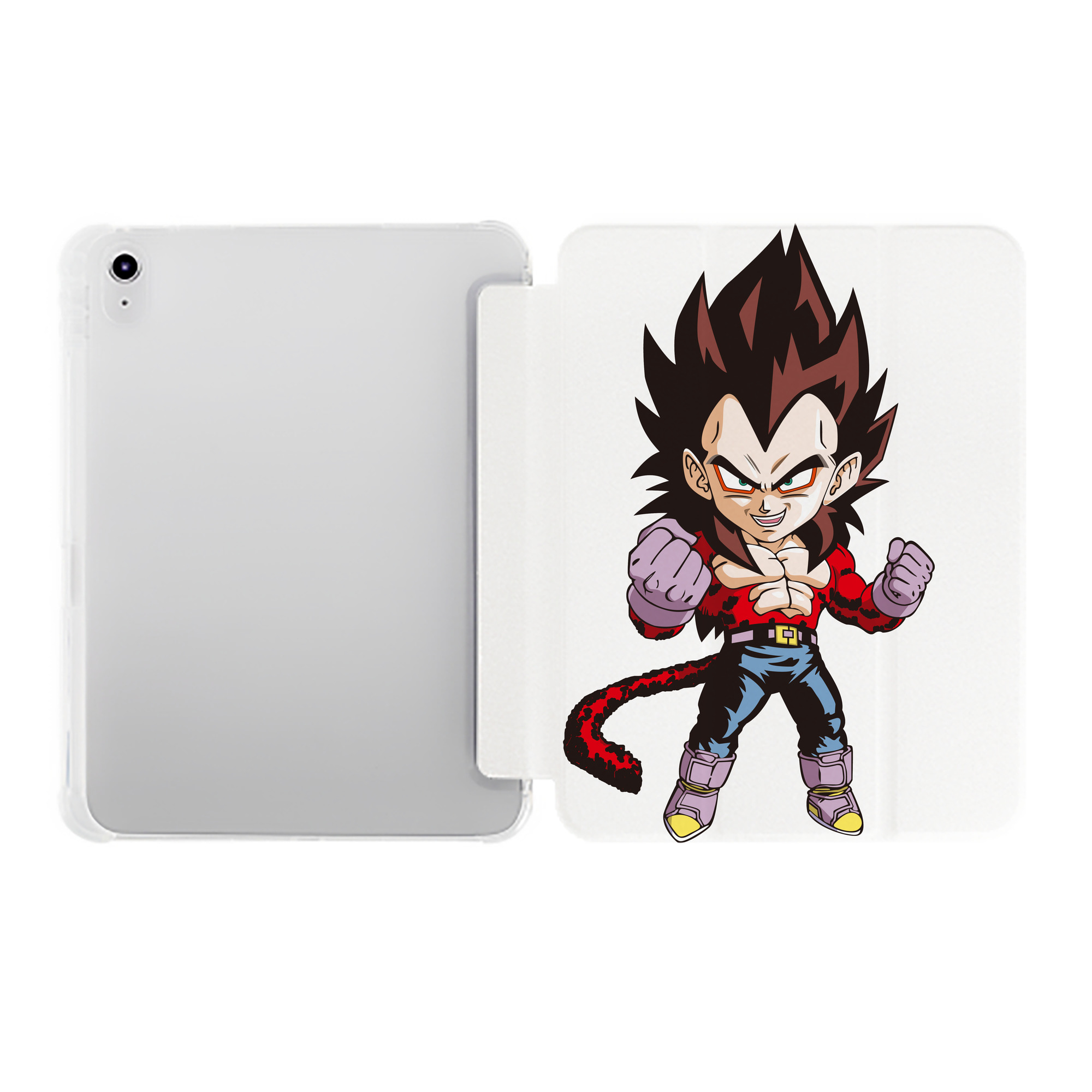 （画像用） ドラゴンボール ベジータ四世（Bejīta Yonsei）DRAGON BALL Vegeta IV IPad ケース ペン収納付き 三つ折りスタンド PUレザー×シリコン 対応機種9.5/10.5/10.9インチ